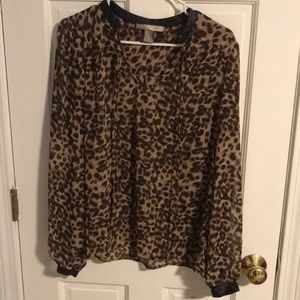 silky leopard blouse